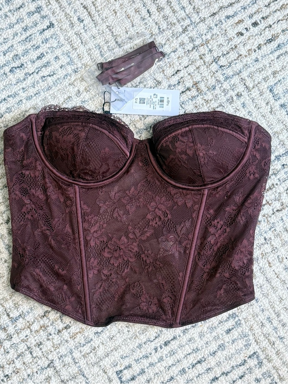 NWT Dynamite Lace Bustier in Burgundy Plum